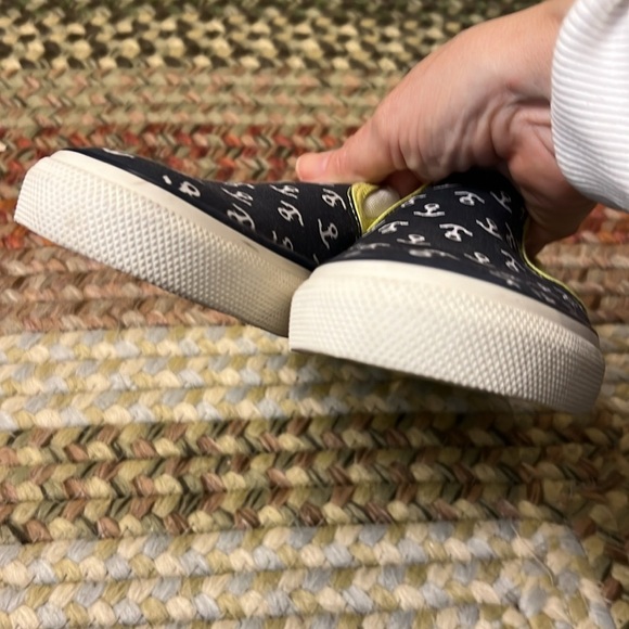 Sperry Topsiders Navy/ Yellow Sea Coast Anchor canvas sneakers women’s s… - Picture 6 of 9